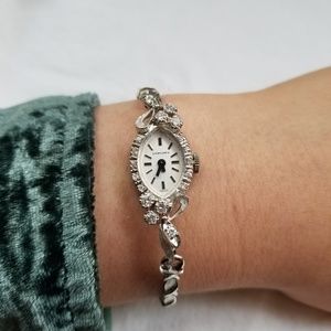 14K white Gold Longines Swiss Movement watch